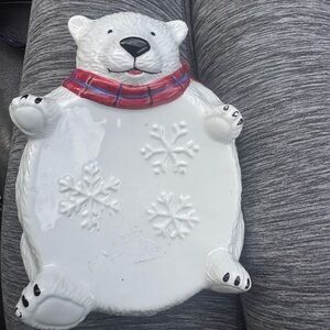 Pfaltzgraff Snow Bear Christmas Polar Bear soap holder